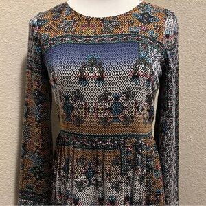 ZARA boho Multicolor Geometric Pattern Maxi Dress S